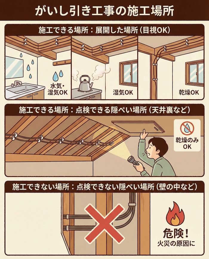 2. がいし引き工事の施工条件と施設場所