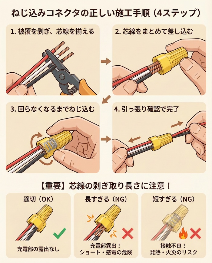 4. ねじ込みコネクタの正しい使い方と施工手順