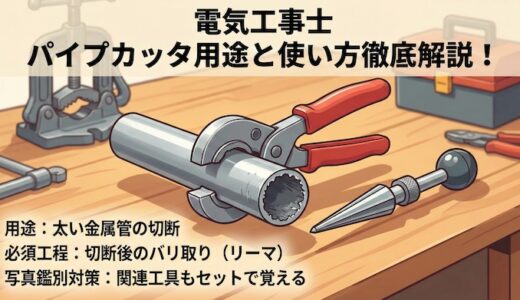 【電気工事士】パイプカッタの用途と使い方を徹底解説！太い金属管の切断と必須の関連工具