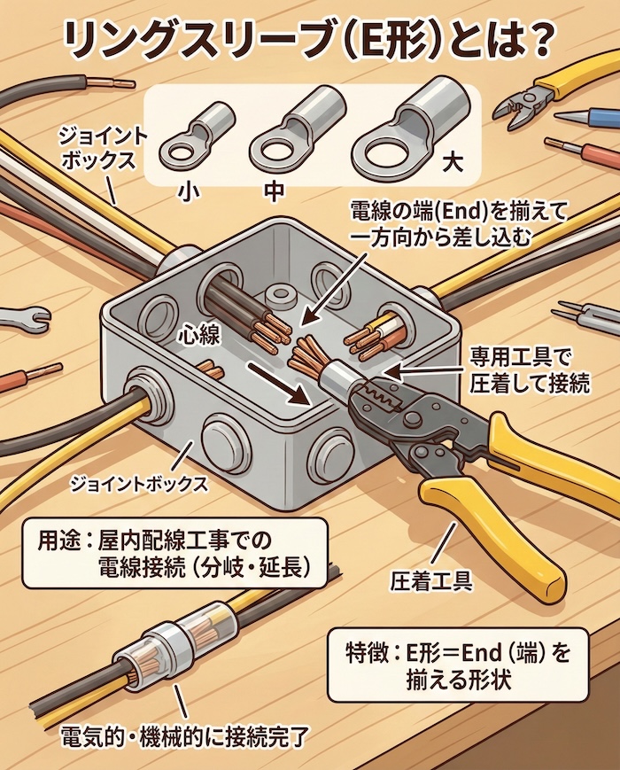 1. 工事用材料「リングスリーブ(E形)」とは?