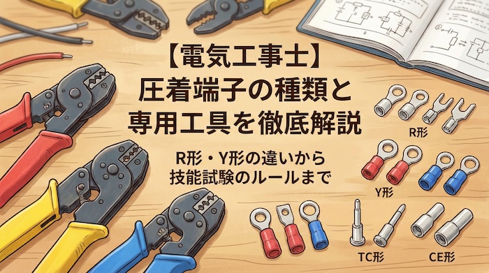【電気工事士】「圧着端子」の種類とは？R形・Y形の違いから技能試験の専用工具ルールまで徹底解説
