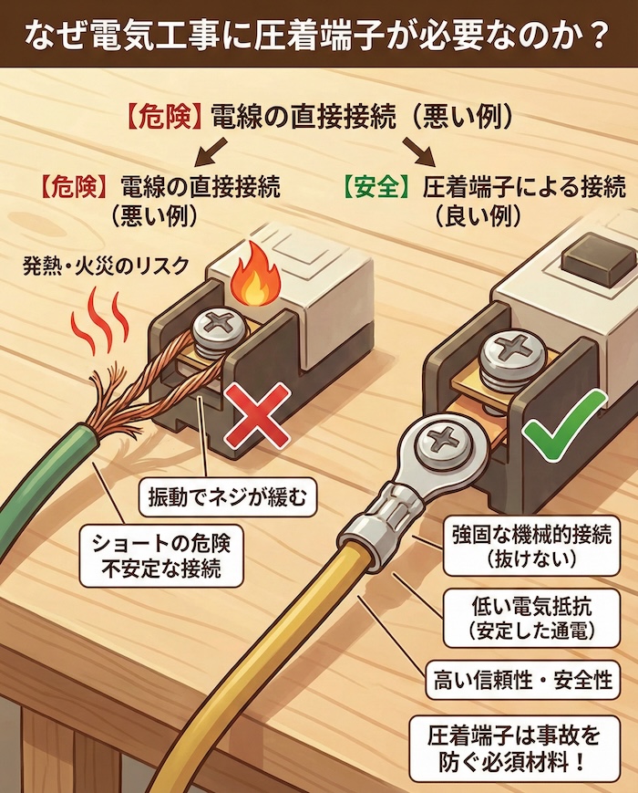 1. なぜ電気工事に圧着端子が必要なのか？