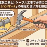【電気工事士】ケーブル工事で必須の工具「金槌（ハンマー）」の用途と使い方を徹底解説！普通の釘打ちとの違いは？