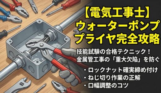 【電気工事士】「ウォーターポンププライヤ」の正しい使い方と技能試験の合格テクニックを徹底解説