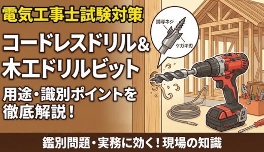 【電気工事士】コードレスドリルと木工ドリルビットの用途・識別ポイントを徹底解説