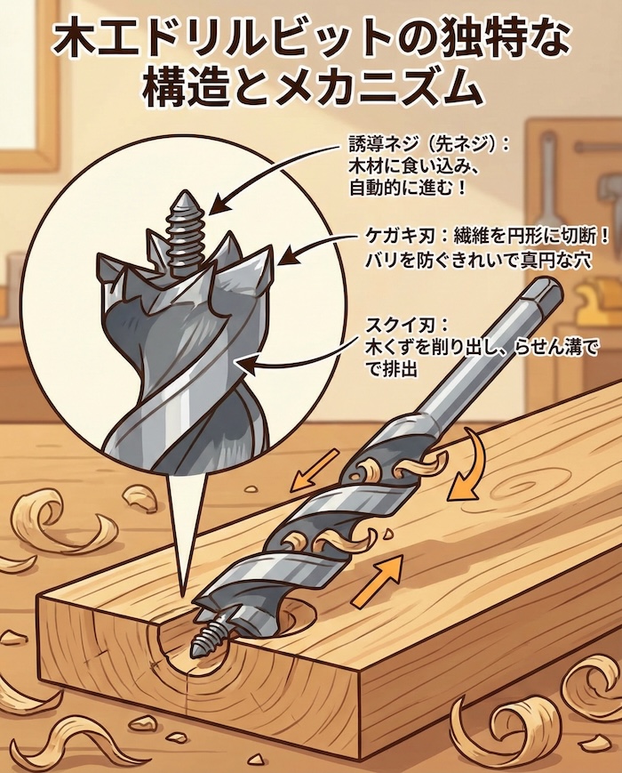 3. 木工ドリルビットの独特な構造とメカニズム