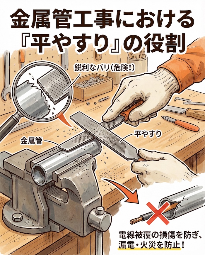 １．金属管工事になぜ平やすりが必要なのか