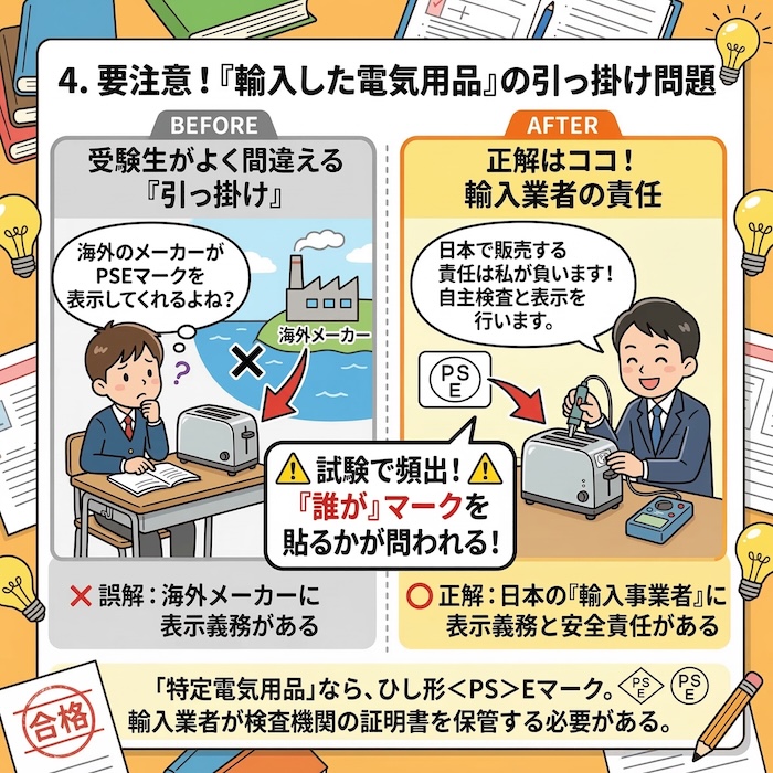 4. 要注意！「輸入した電気用品」の引っ掛け問題