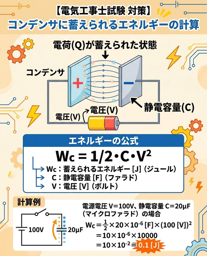コンデンサのエネルギー公式の画像