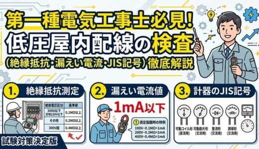 低圧屋内配線の検査（絶縁抵抗測定・漏えい電流値・計器のJIS記号）徹底解説