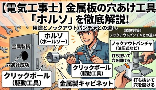 【電気工事士】金属板の穴あけ工具「ホルソ」を徹底解説！用途とノックアウトパンチャとの違い