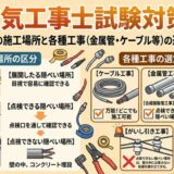 電気工事士試験対策!低圧屋内配線の施工場所と各種工事(金属管・ケーブル等)の選定を徹底解説