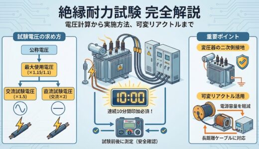 絶縁耐力試験の電圧計算から実施方法・可変リアクトルの活用まで完全解説