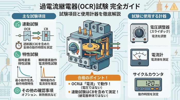 過電流継電器（OCR）の試験項目と使用計器を徹底解説