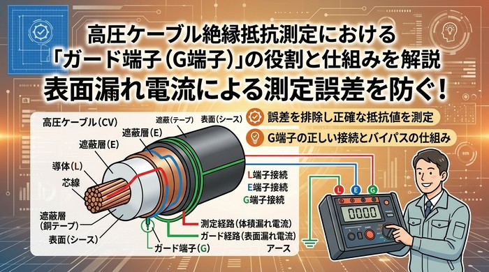 高圧ケーブル絶縁抵抗測定時のガード端子使用の目的と仕組みを徹底解説
