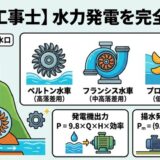 水力発電を完全攻略！水車の種類・経路・出力計算と揚水ポンプ入力の公式まとめ