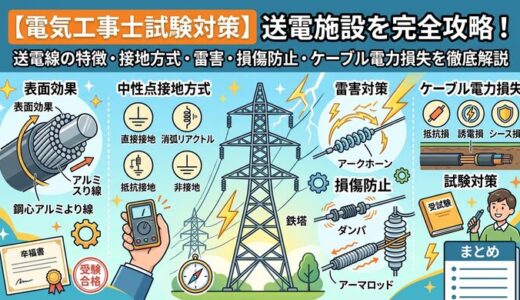 送電施設を完全攻略！送電線の特徴・中性点接地方式・雷害・損傷防止・ケーブル電力損失を徹底解説