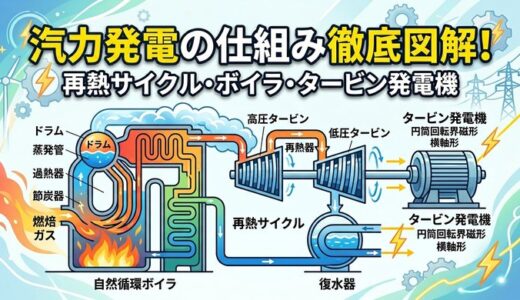 汽力発電を徹底解説！再熱サイクル・自然循環ボイラ・タービン発電機の特徴