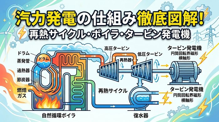 汽力発電を徹底解説！再熱サイクル・自然循環ボイラ・タービン発電機の特徴