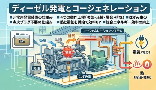 ディーゼル発電装置の特徴とコージェネレーションシステム徹底解説