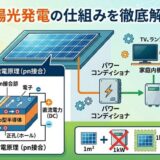 太陽光発電を徹底解説!太陽電池の発電原理・インバータ・系統連系保護装置の仕組み