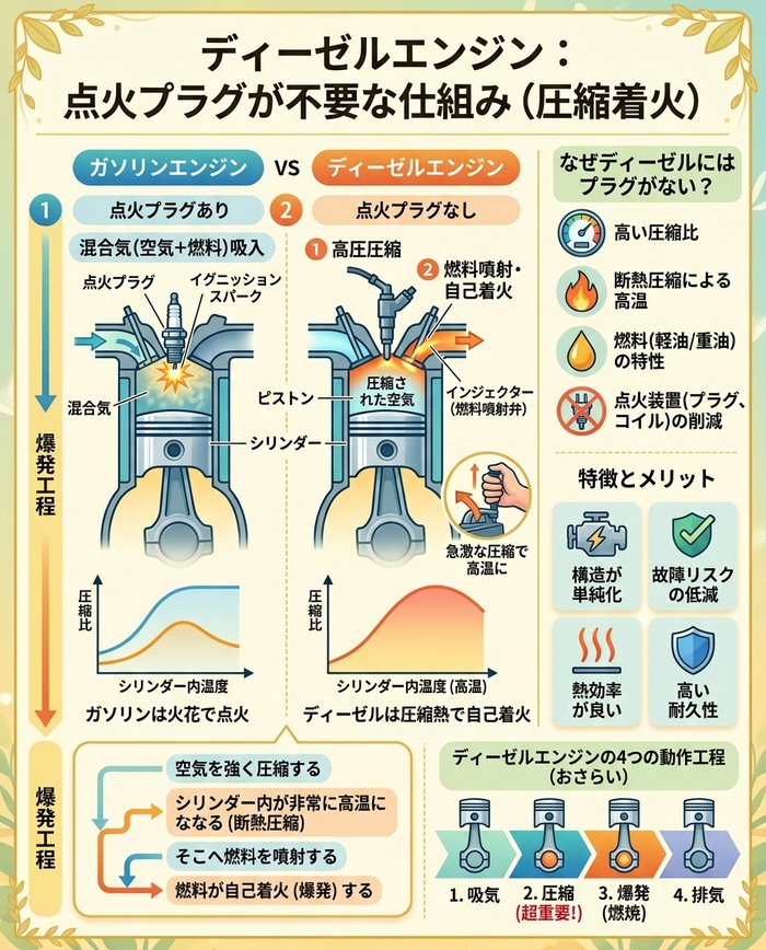 点火プラグが不要な仕組み