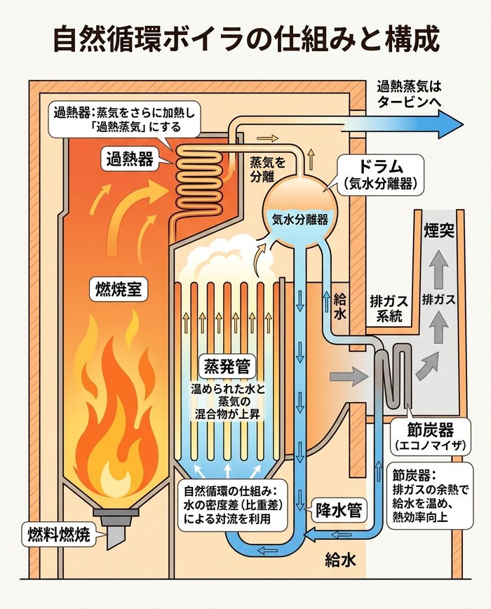 ボイラの仕組みを理解する「自然循環ボイラ」